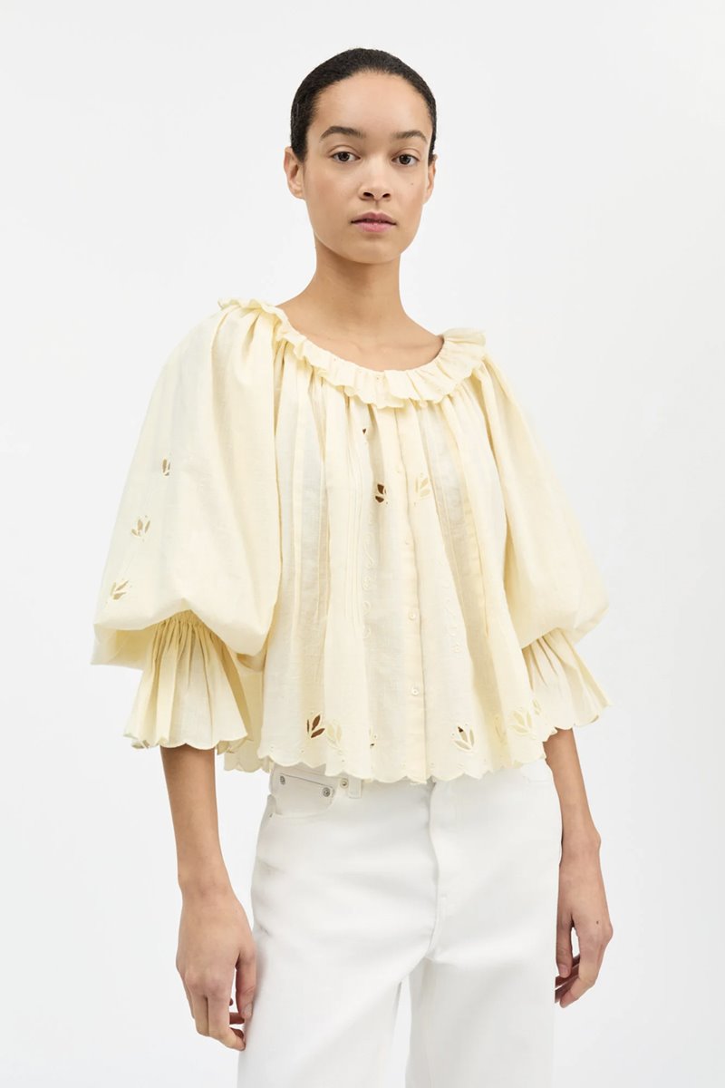 Skall Studio fleurie blouse buttermilk
