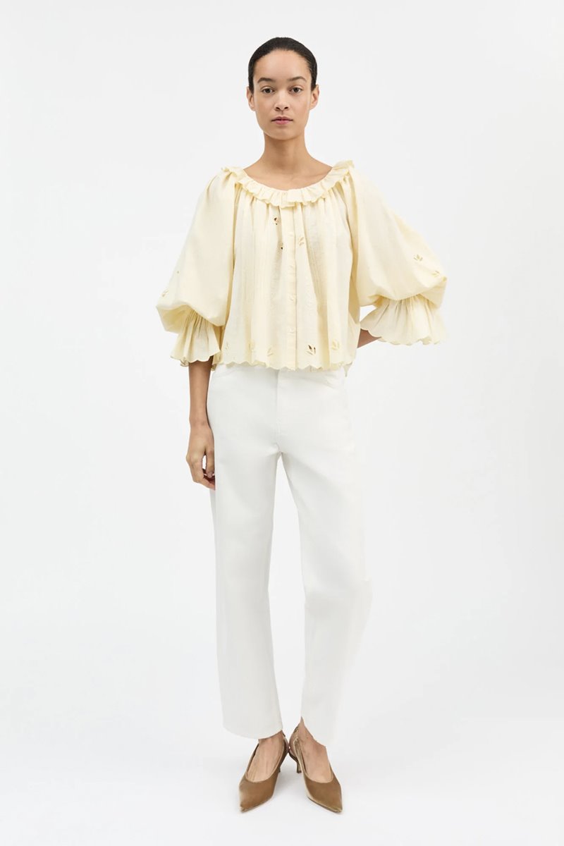 Skall Studio fleurie blouse buttermilk side