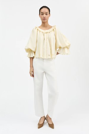 Skall Studio fleurie blouse buttermilk side