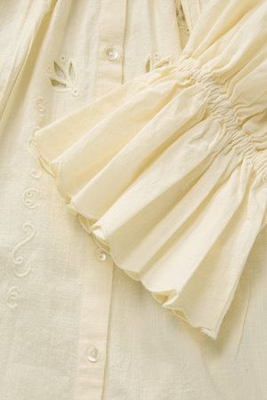 Skall Studio fleurie blouse buttermilk detail