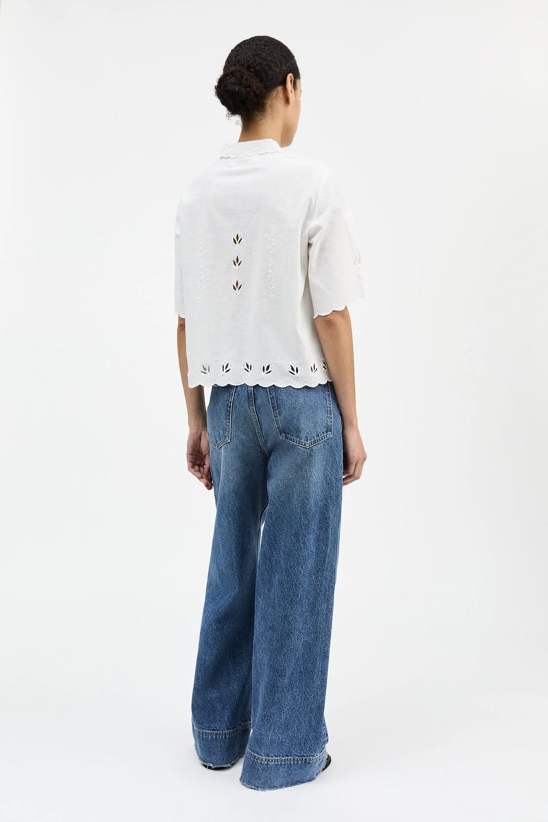 Skall Studio fleurie shirt optic white back