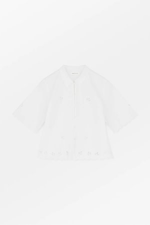 Skall Studio fleurie shirt optic white side