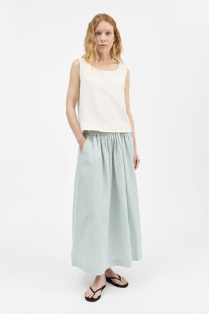 Skall Studio dagny skirt  white aqua stripe