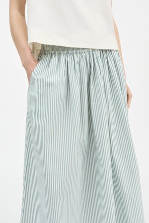 Skall Studio dagny skirt  white aqua stripe detail