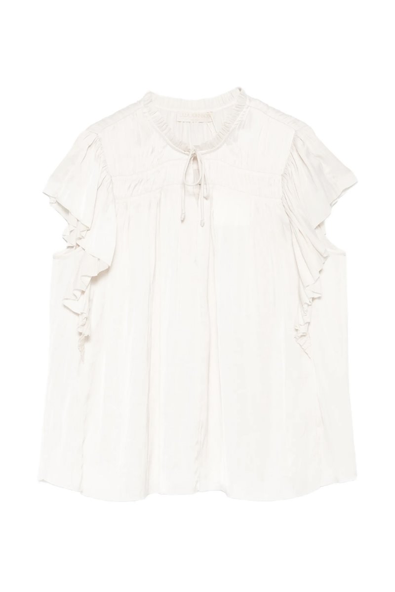 Ulla Johnson agosta flutter sleeve top cowrie