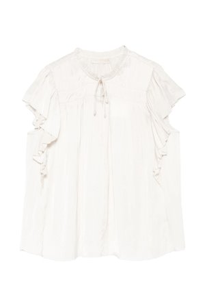 Ulla Johnson agosta flutter sleeve top cowrie