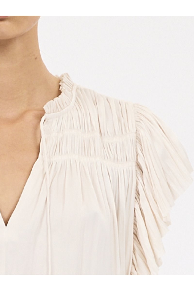 Ulla Johnson agosta flutter sleeve top cowrie side
