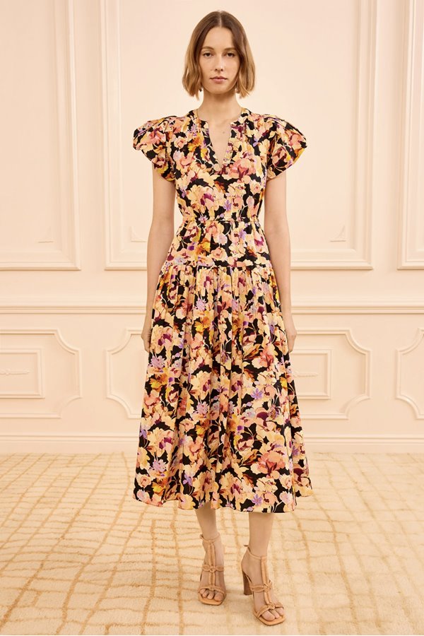 Ulla Johnson Marin Cotton Midi Dress Night Bloom