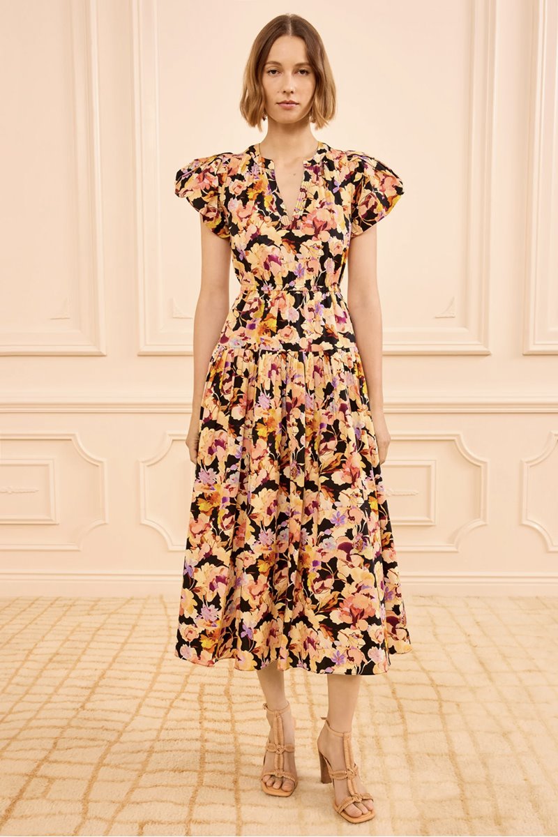 Ulla Johnson marin cotton midi dress night bloom
