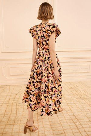 Ulla Johnson marin cotton midi dress night bloom side