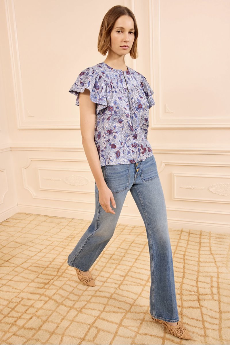 Ulla Johnson perline blouse gardenia detail