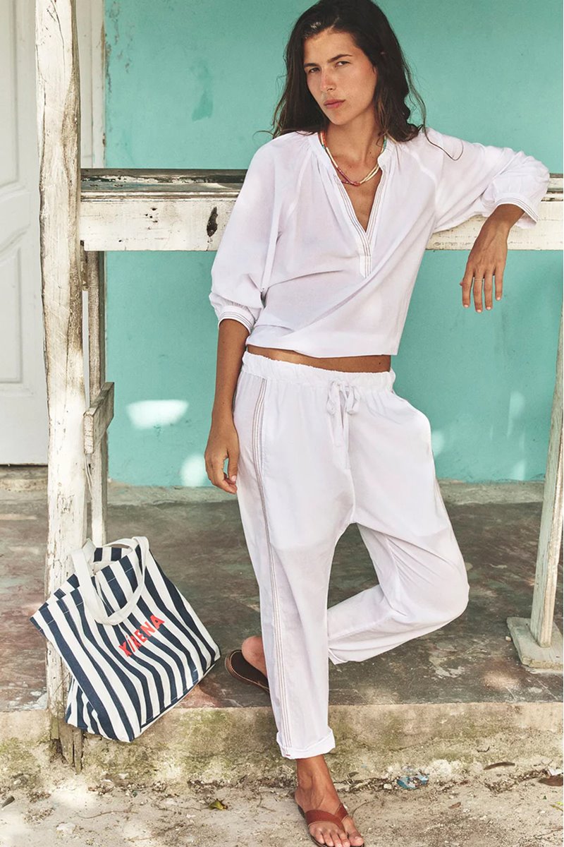 Xirena  draper pant white stitch