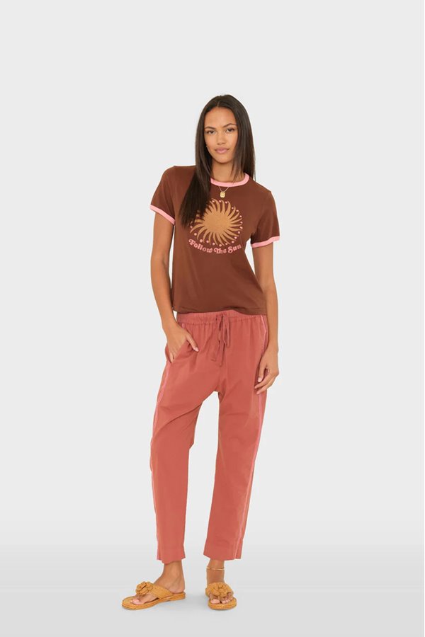 Xirena  Draper Pant Cinnabar Coral Stitch 