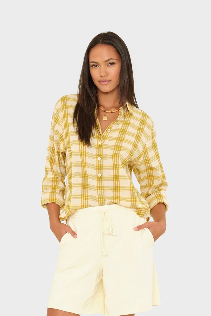 Xirena  bowie shirt check amberlight