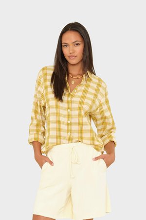 Xirena  bowie shirt check amberlight