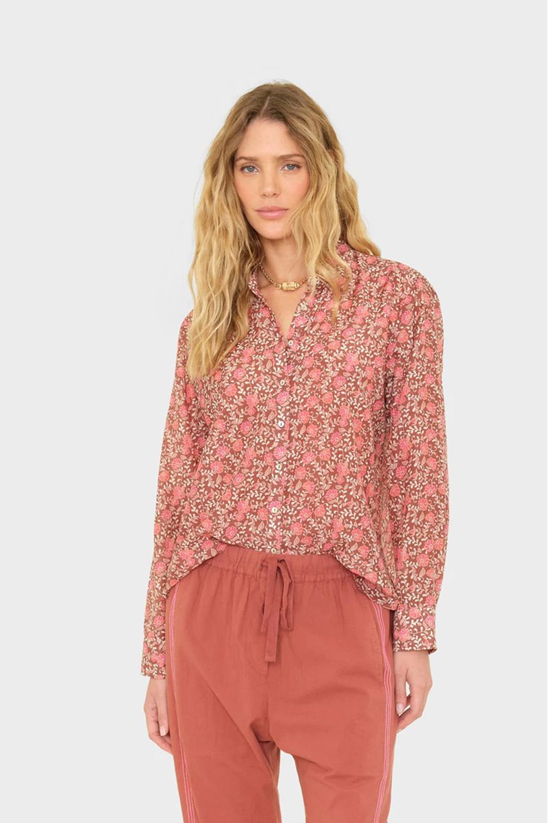 Xirena  beau stripe shirt sienna petal