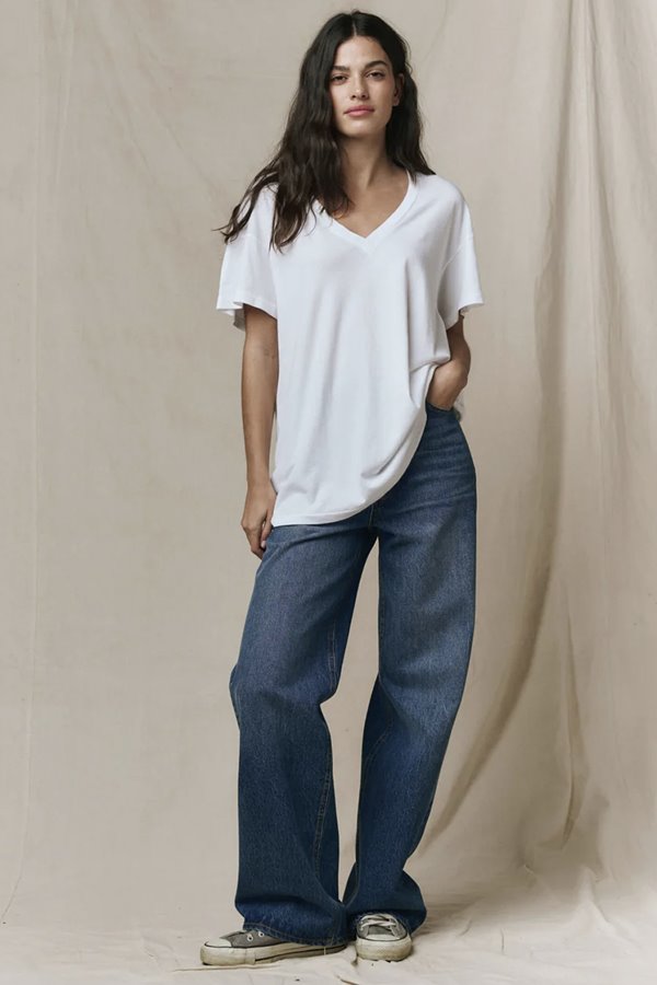 The Great The Slouchy V-Neck Tee White