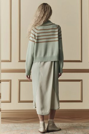 The Great the scholar cardigan seafoam side