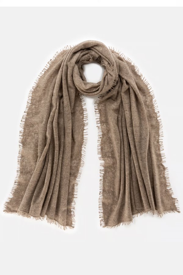 Mouleta  Double Felted Cashmere Scarf Coffee Melange 