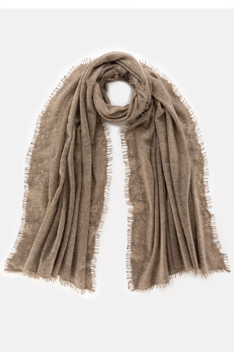Mouleta  double felted cashmere scarf coffee melange 