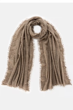 Mouleta  double felted cashmere scarf coffee melange 