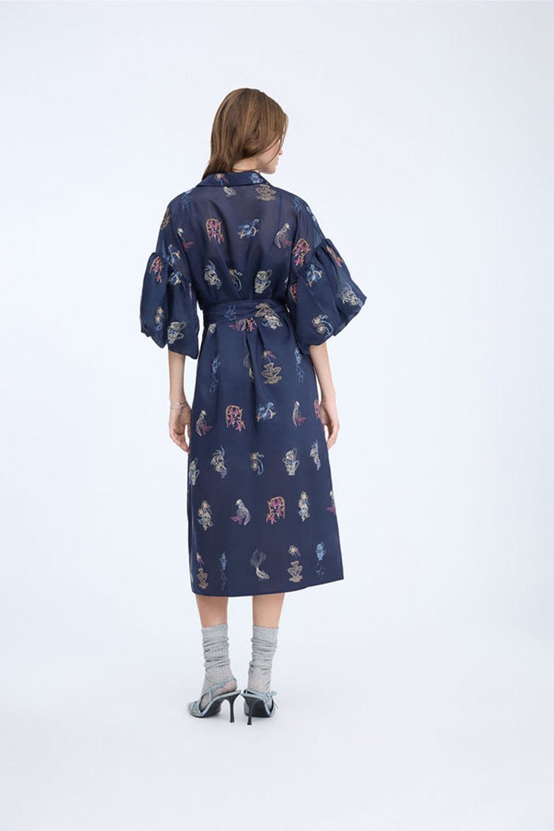 Munthe  nalmetto dress navy back