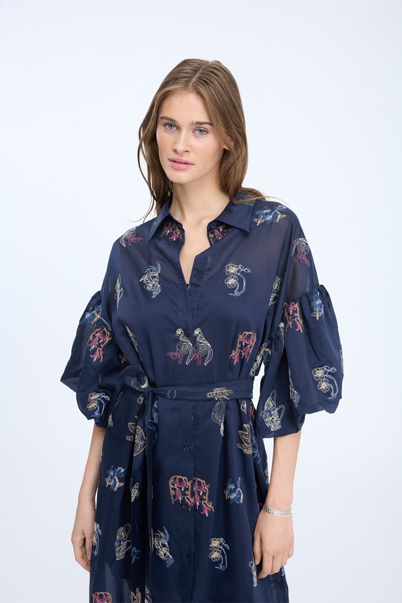 Munthe  nalmetto dress navy side