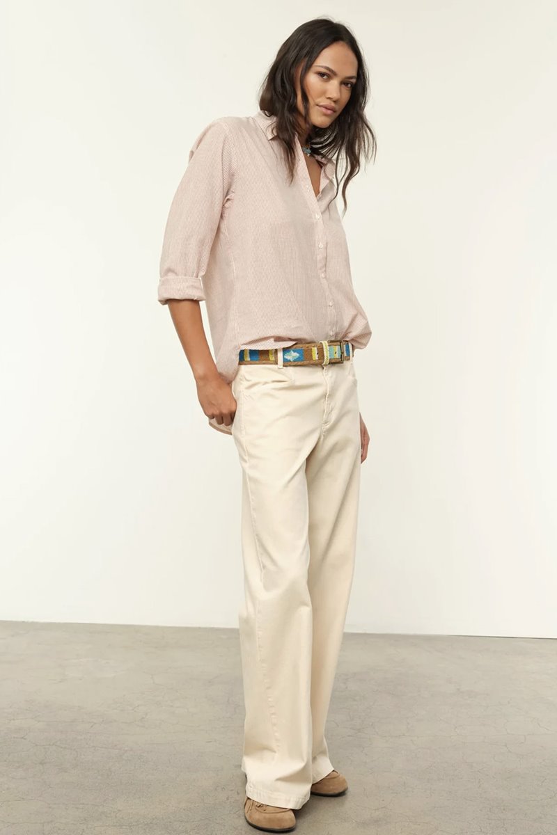 Xirena  beau shirt burnt sienna stripe  back