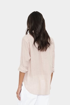 Xirena  beau shirt burnt sienna stripe  side