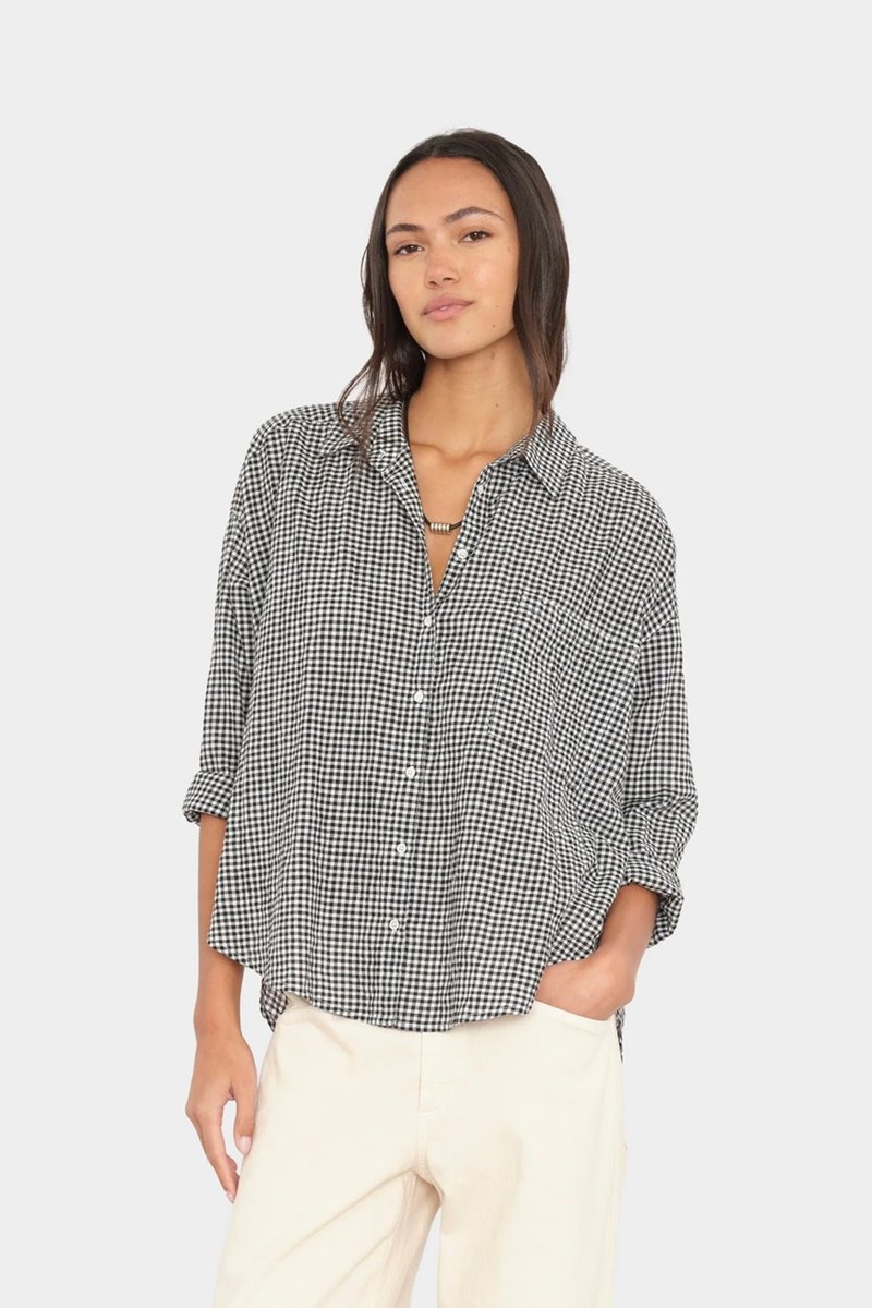 Xirena  jordy shirt gingham black sand