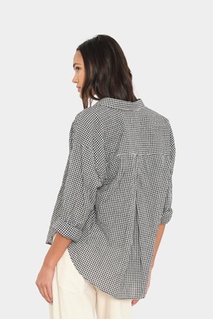 Xirena  jordy shirt gingham black sand back