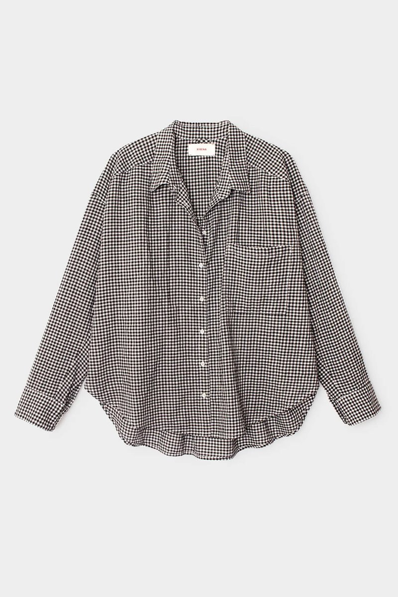 Xirena  jordy shirt gingham black sand side