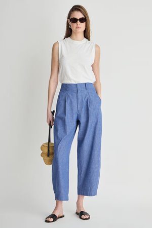 Apiece Apart bari cropped trouser chambray