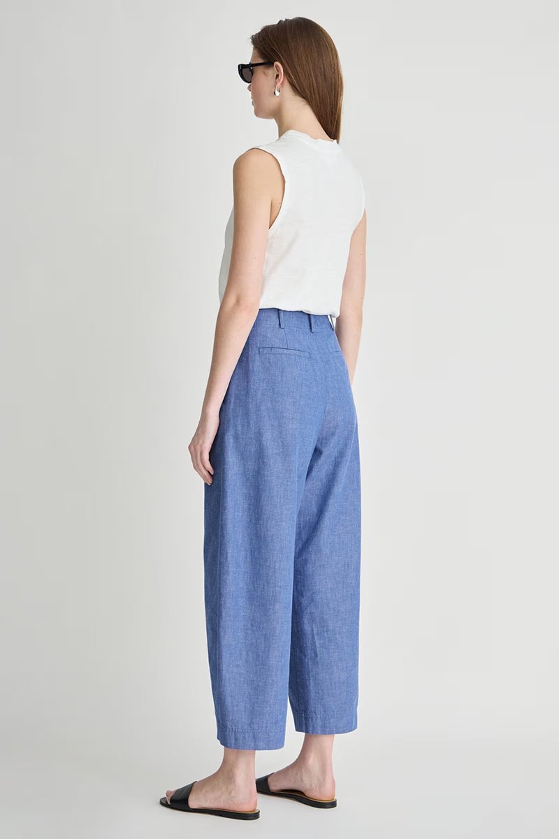 Apiece Apart bari cropped trouser chambray back