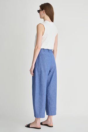 Apiece Apart bari cropped trouser chambray back