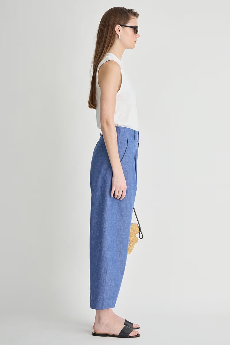 Apiece Apart bari cropped trouser chambray side