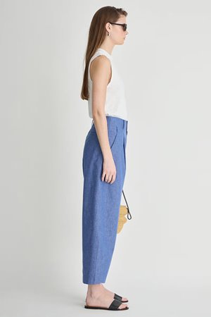 Apiece Apart bari cropped trouser chambray side