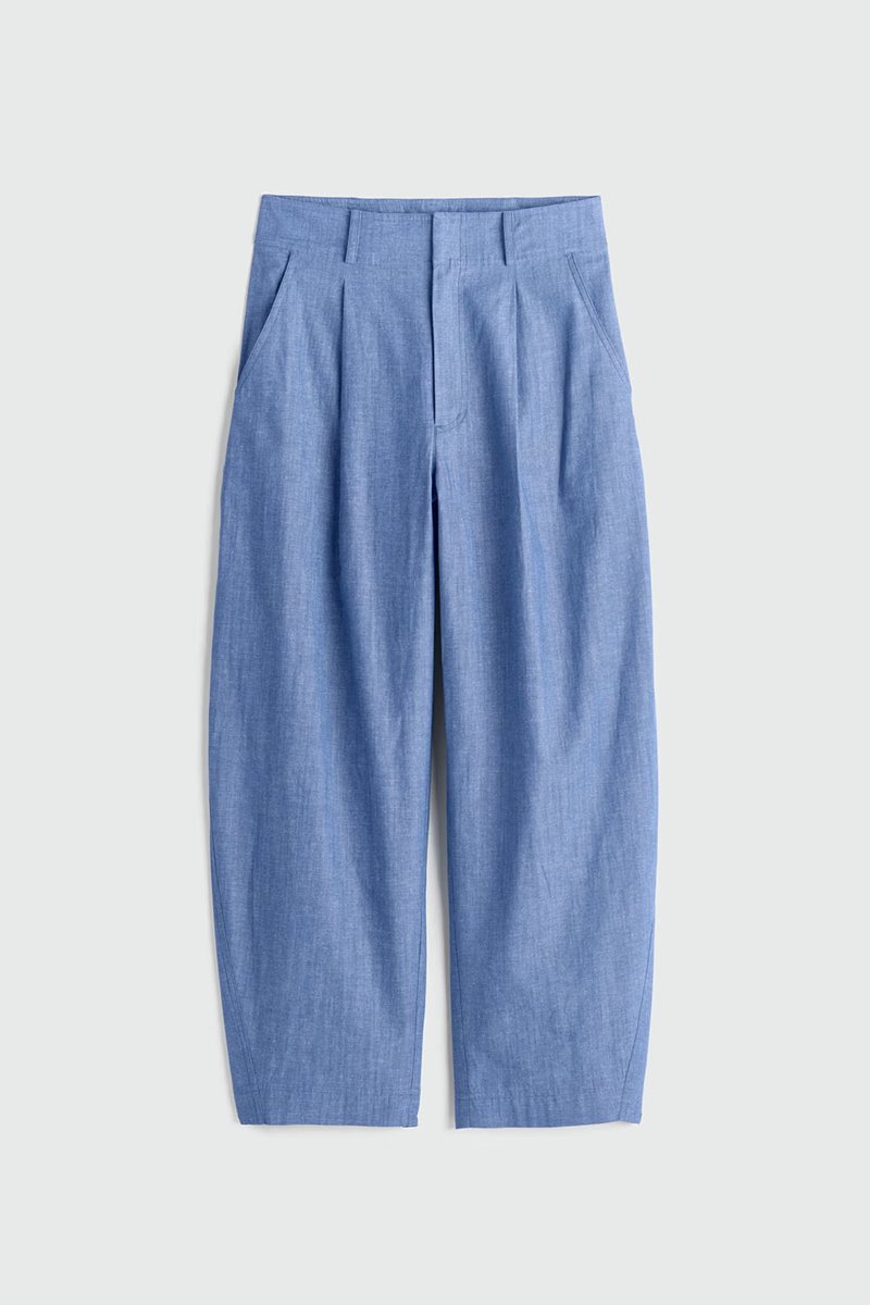 Apiece Apart bari cropped trouser chambray detail