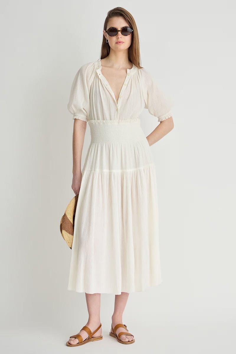 Apiece Apart brijette dress cream