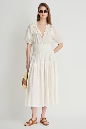 Apiece Apart brijette dress cream