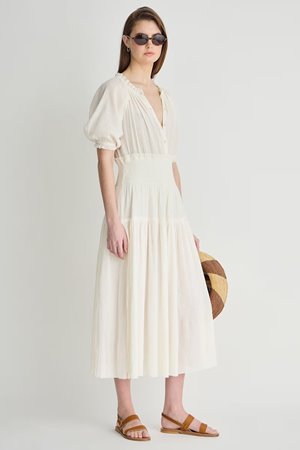 Apiece Apart brijette dress cream back