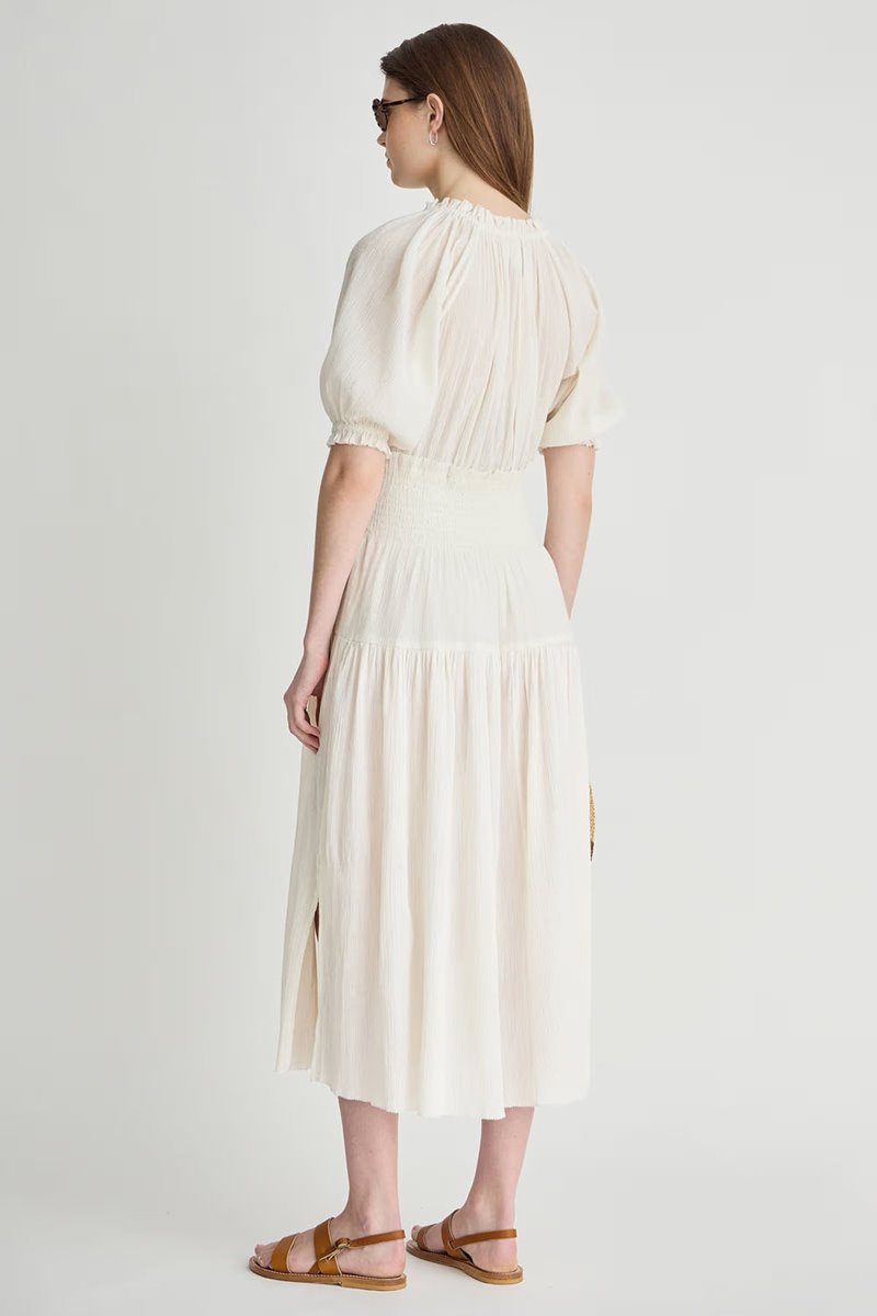 Apiece Apart brijette dress cream side