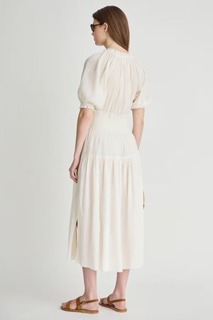 Apiece Apart brijette dress cream side