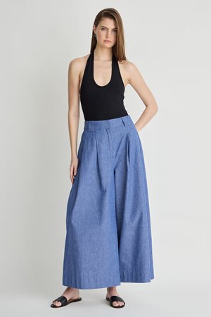 Apiece Apart elan mid-rise palazzo pants detail