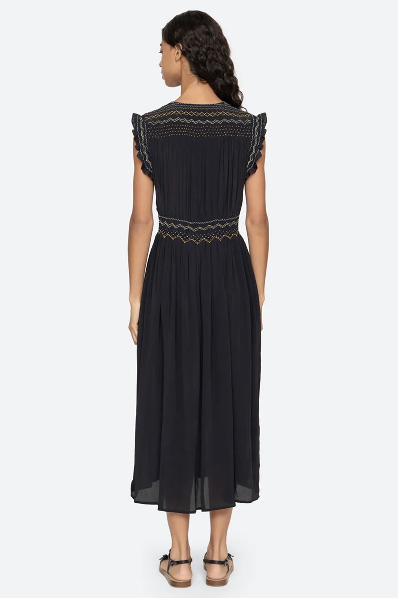 Sea NY anthonia dress deep navy side