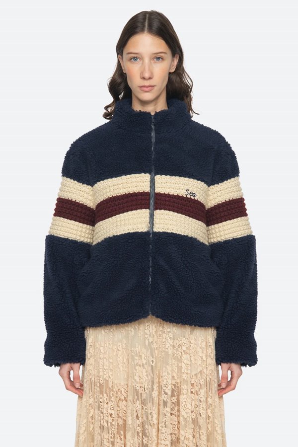 Sea NY Georgie Fleece Jacket Navy