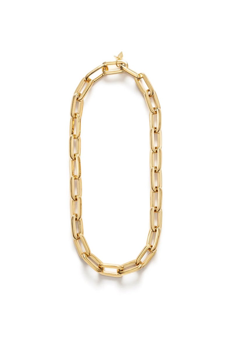 Anni Lu golden link necklace back