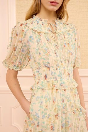 Ulla Johnson wren silk dress moon petal detail