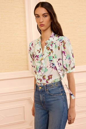 Ulla Johnson camellia silk top oasis back