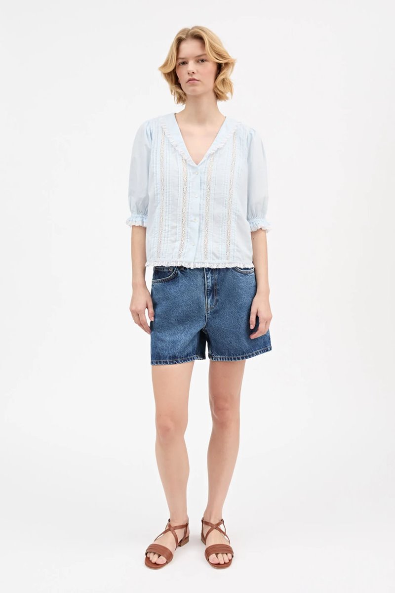 Skall Studio magnolia blouse light blue back